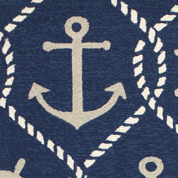 Homeroots 2 ft. x 3 ft. UV-Treated Polypropylene Navy Area Rug - 353302
