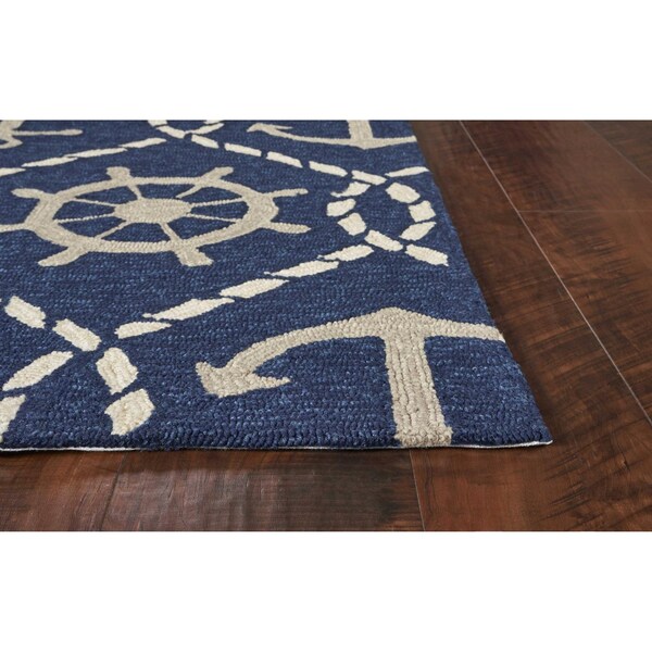 Homeroots 2 ft. x 3 ft. UV-Treated Polypropylene Navy Area Rug - 353302