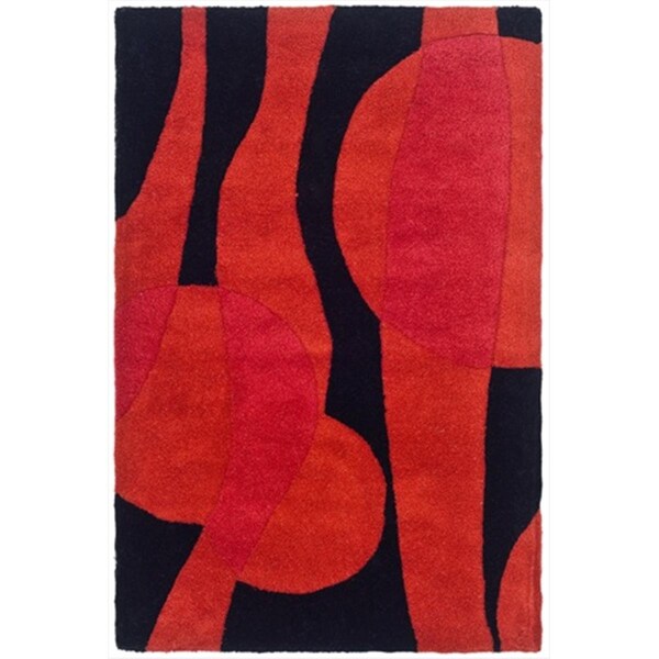 Safavieh 2 x 3 ft. Accent Contemporary Soho Black and Red Hand Tufted Rug - SOH755A-2