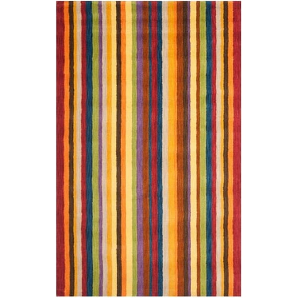 Safavieh Himalaya Hand Loomed Square Rug- Red - Multi- 4 x 4 ft. - HIM582A-4SQ