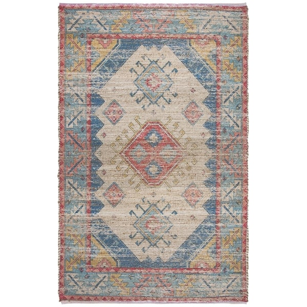 Safavieh Saffron Global Rectangle Hand Loomed RugsCream & Blue 3 x 5 ft. - SFN509A-3