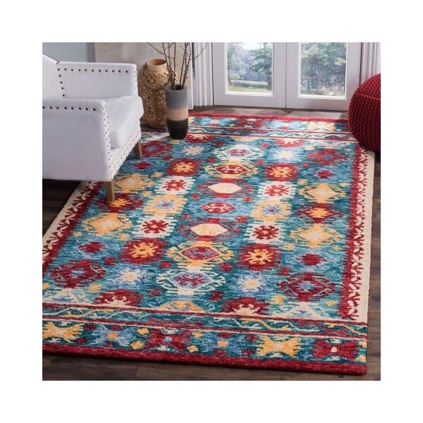 Safavieh Aspen Hand Tufted Accent RugBlue & Red 2 x 3 ft. - APN505A-2