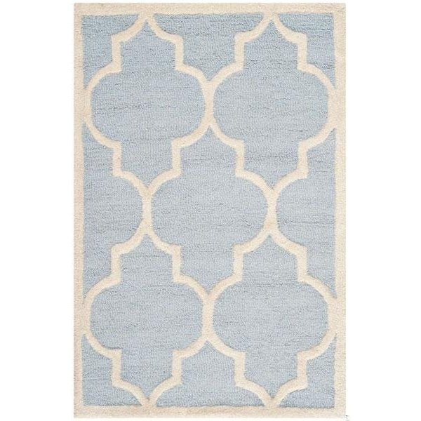 Safavieh Cambridge Hand Tufted Accent Rug, Light Blue and Ivory - 2 ft.-6 in. x 4 ft. - CAM134A-24