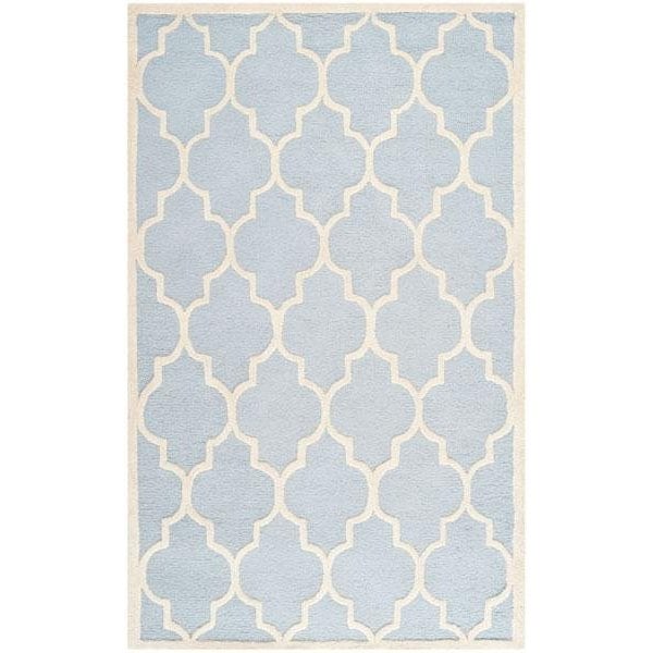 Safavieh Cambridge Hand Tufted Accent Rug, Light Blue and Ivory - 2 ft.-6 in. x 4 ft. - CAM134A-24