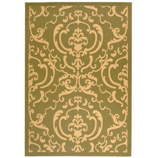 Safavieh 2 Ft. - 7 In. X 5 Ft. Small Rectangle- Indoor - Outdoor Courtyard Olive Natural Machine Made Rug - CY2663-1E06-3