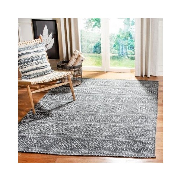 Safavieh 3 x 5 ft. Cedar Brook Rectangle Hand-Loomed Rug Black & Ivory - CDR711Z-3