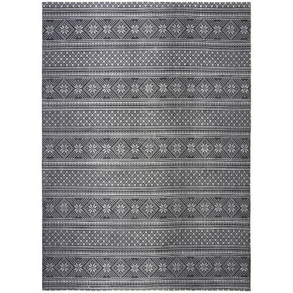Safavieh 3 x 5 ft. Cedar Brook Rectangle Hand-Loomed Rug Black & Ivory - CDR711Z-3