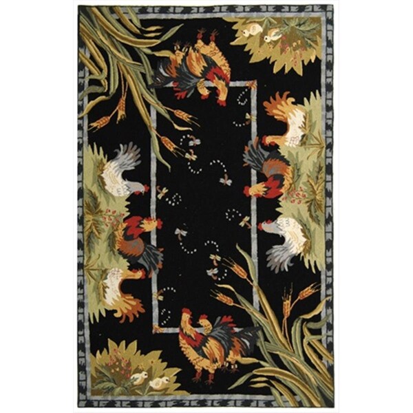 Safavieh 2 ft. 6 in. x 4 ft. Accent Transitional Chelsea Black Hand Hooked Rug - HK56B-24