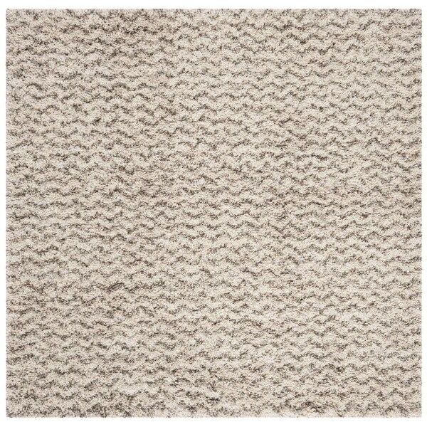 Safavieh Hudson Shag 300 Power Loomed Square Area RugIvory & Grey 5 x 5 ft. - SGH330A-5SQ