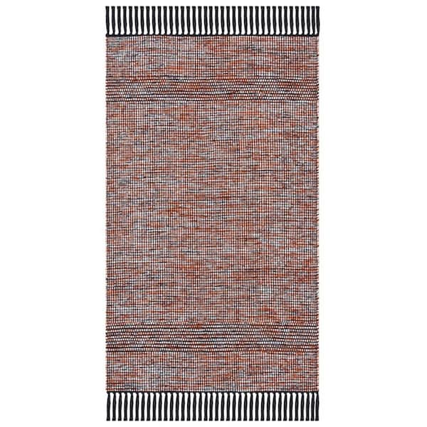 Safavieh 3 x 5 ft. Montauk Contemporary Rectangle Rug, Orange & Black - MTK620P-3