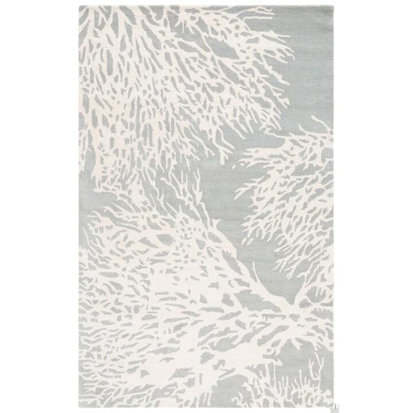 Safavieh 2 ft.-6 in. x 4 ft. Runner Contemporary Bella- Grey and Ivory Hand Tufted Rug - BEL115D-24