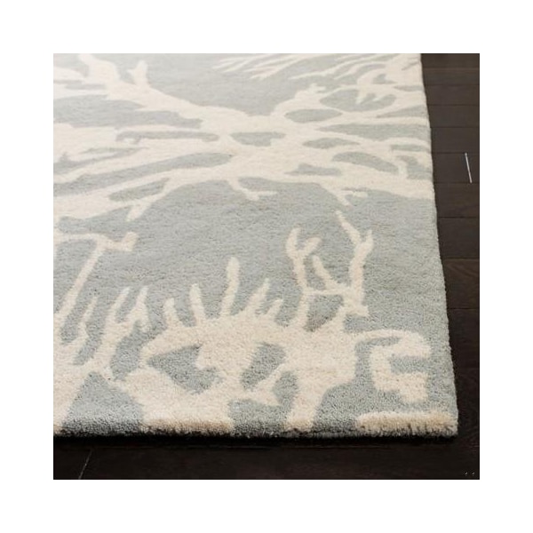 Safavieh 2 ft.-6 in. x 4 ft. Runner Contemporary Bella- Grey and Ivory Hand Tufted Rug - BEL115D-24