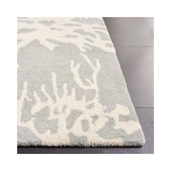 Safavieh 2 ft.-6 in. x 4 ft. Runner Contemporary Bella- Grey and Ivory Hand Tufted Rug - BEL115D-24