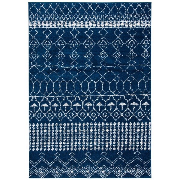 Safavieh 4 x 6 ft. Tulum 200 Power Loomed Rectangle RugNavy & Ivory - TUL229N-4