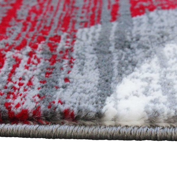 Flash Furniture Red 2' x 7' Modern Swirl Pattern Area Rug - OKR-RG1103-27-RD-GG
