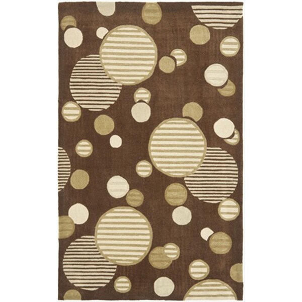 Safavieh 4 x 6 ft. Small Rectangle Contemporary Modern Art Brown and Multi Hand Tufted Rug - MDA619B-4