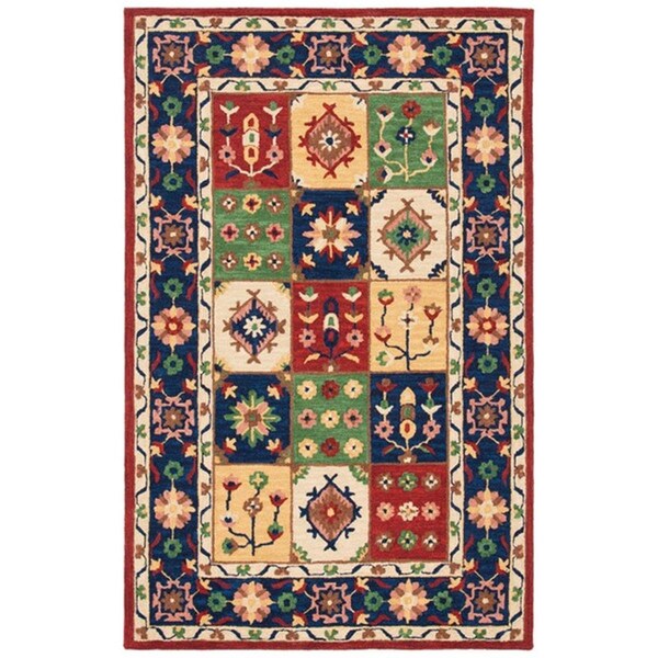 Safavieh 3 x 5 ft. Heritage Bohemian Rectangle Hand Tufted Rug - Green & Red - HG356Y-3