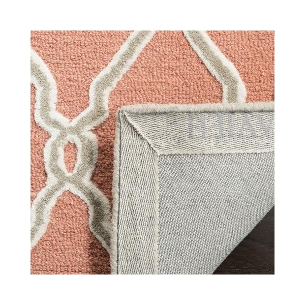 Safavieh Cambridge Hand Tufted Small Rectangle Rug- Coral - Ivory- 3 x 5 ft. - CAM352W-3