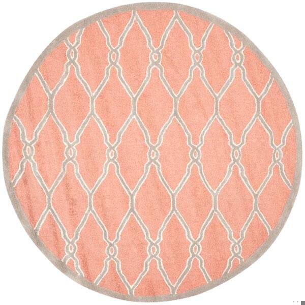 Safavieh Cambridge Hand Tufted Small Rectangle Rug- Coral - Ivory- 3 x 5 ft. - CAM352W-3