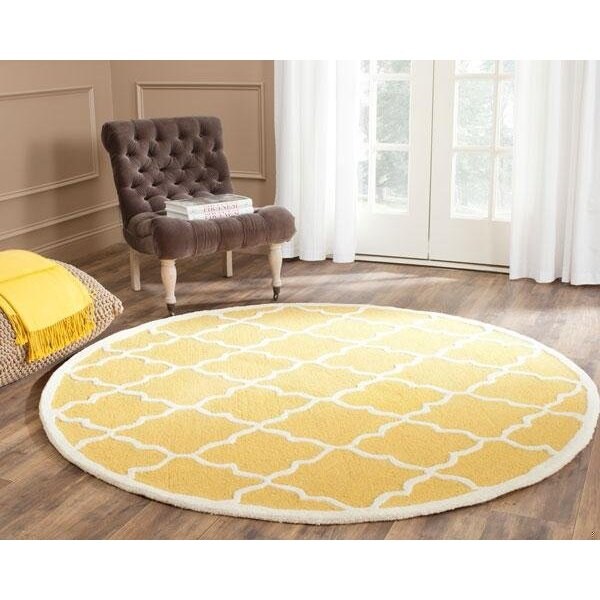 Safavieh Cambridge Hand Tufted Small Rectangle Rug- Gold - Ivory- 4 x 6 ft. - CAM312Q-4