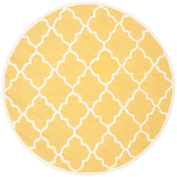 Safavieh Cambridge Hand Tufted Small Rectangle Rug- Gold - Ivory- 4 x 6 ft. - CAM312Q-4