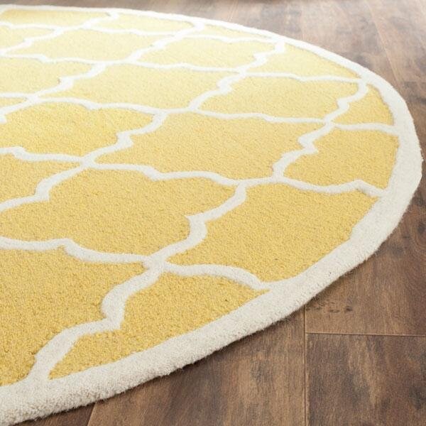 Safavieh Cambridge Hand Tufted Small Rectangle Rug- Gold - Ivory- 4 x 6 ft. - CAM312Q-4