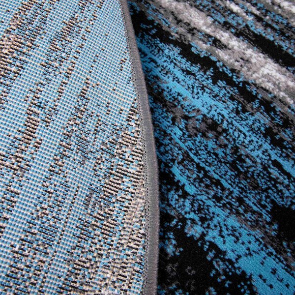 Flash Furniture Blue 7' x 7' Round Abstract Design Accent Area Rug - ACD-TZ-863-7R-BL-GG