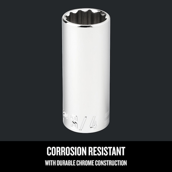 Craftsman Sockets, 3/4" S x 3/8" Drive S SAE 12 Po - CMMT43317