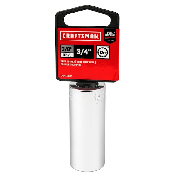 Craftsman Sockets, 3/4" S x 3/8" Drive S SAE 12 Po - CMMT43317