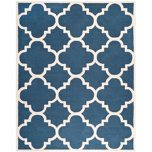 Safavieh Cambridge Hand Tufted Runner Rug- Navy - Ivory- 2 ft. 6 in. x 22 ft. - CAM140G-222
