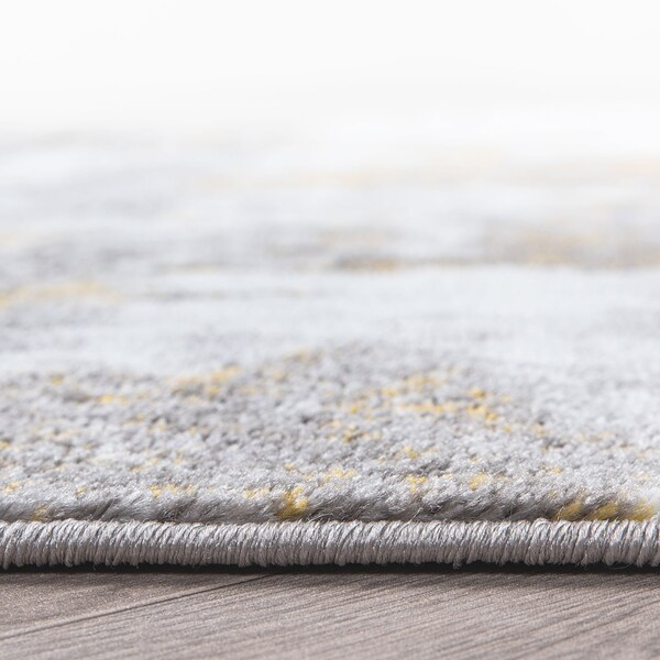 World Rug Gallery Contemporary Abstract Elegance Runner Rug 2'x7' Yellow - 934YELLOW2X7