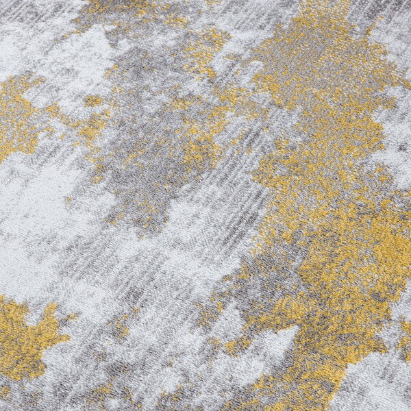 World Rug Gallery Contemporary Abstract Elegance Runner Rug 2'x7' Yellow - 934YELLOW2X7
