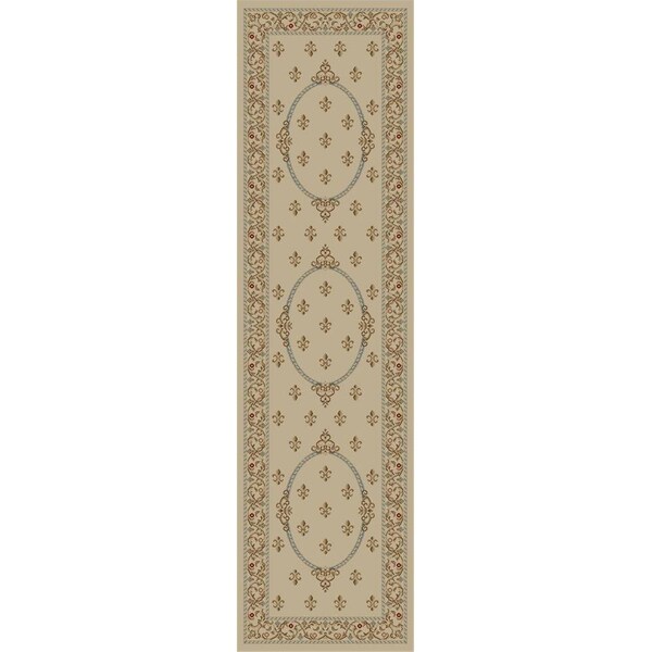 Rlm Distribution 2 ft. 3 in. x 7 ft. 7 in. Jewel Fleur De Lys Medallion - Ivory - HO2545937