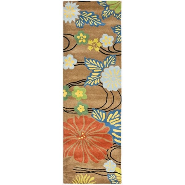 Safavieh 2 ft. 6 x 8 ft. Runner Contemporary Soho Brown and Multi Color Hand Tufted Rug - SOH738A-28
