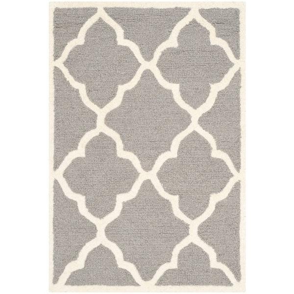 Safavieh Cambridge Hand Tufted Runner Rug- Dark Grey - Ivory- 2 ft. 6 in. x 8 ft. - CAM312D-28