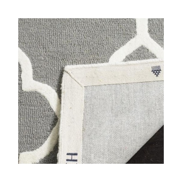 Safavieh Cambridge Hand Tufted Runner Rug- Dark Grey - Ivory- 2 ft. 6 in. x 8 ft. - CAM312D-28