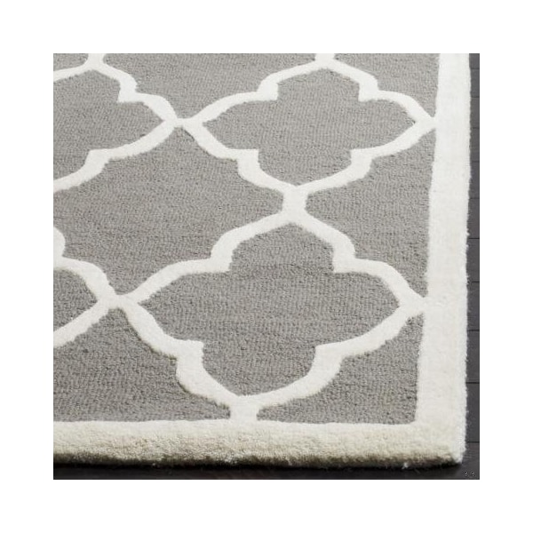 Safavieh Cambridge Hand Tufted Runner Rug- Dark Grey - Ivory- 2 ft. 6 in. x 8 ft. - CAM312D-28