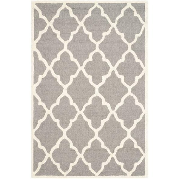 Safavieh Cambridge Hand Tufted Runner Rug- Dark Grey - Ivory- 2 ft. 6 in. x 8 ft. - CAM312D-28