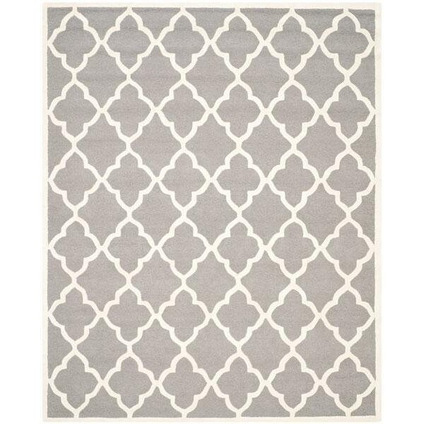 Safavieh Cambridge Hand Tufted Runner Rug- Dark Grey - Ivory- 2 ft. 6 in. x 8 ft. - CAM312D-28
