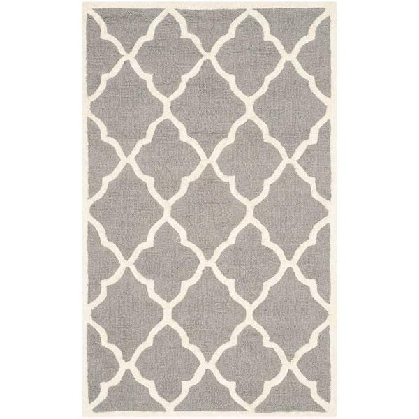 Safavieh Cambridge Hand Tufted Runner Rug- Dark Grey - Ivory- 2 ft. 6 in. x 8 ft. - CAM312D-28