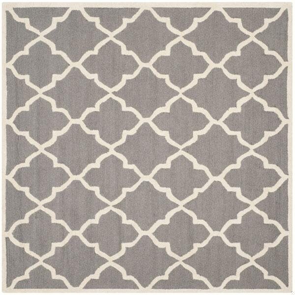 Safavieh Cambridge Hand Tufted Runner Rug- Dark Grey - Ivory- 2 ft. 6 in. x 8 ft. - CAM312D-28