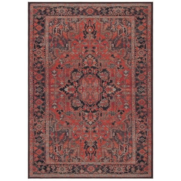 Safavieh 2 ft. 4 in. x 9 ft. Journey Traditional Rectangle Power Loomed Rug Navy & Red - JNY153M-29