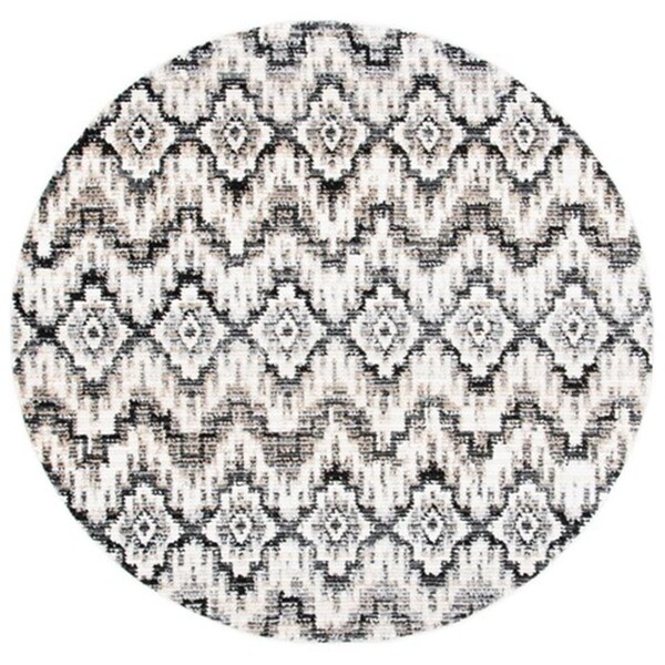 Safavieh 6 x 6 ft. Sedona 800 Contemporary Round Power Loomed Rug Dark Gray & Ivory - SED842F-6R