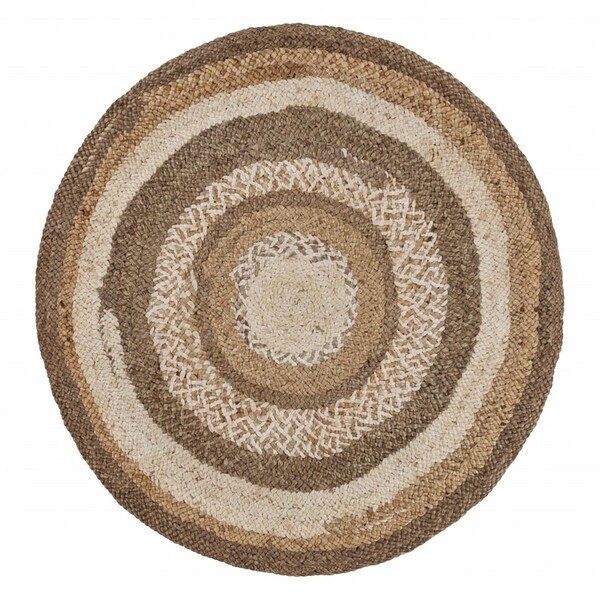 Homeroots 48 x 48 in. Multi Colored Concentric Boutique Jute Rug - 394216