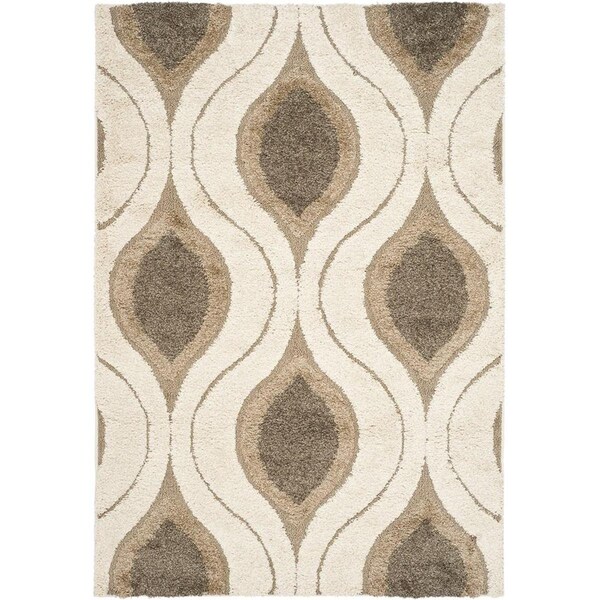 Safavieh Shag Power Loomed Runner RugCream & Smoke 2 ft.-3 in. x 11 ft. - SG461-1179-211