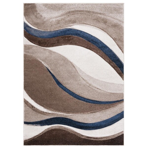 Safavieh 4 x 6 ft. Hollywood Contemporary Rectangle Power Loomed Rug Beige & Blue - HLW766C-4