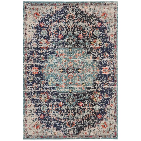 Safavieh 9 x 12 ft. Madison 400 Power-Loomed Rectangle Rug Black & Teal - MAD447Z-9