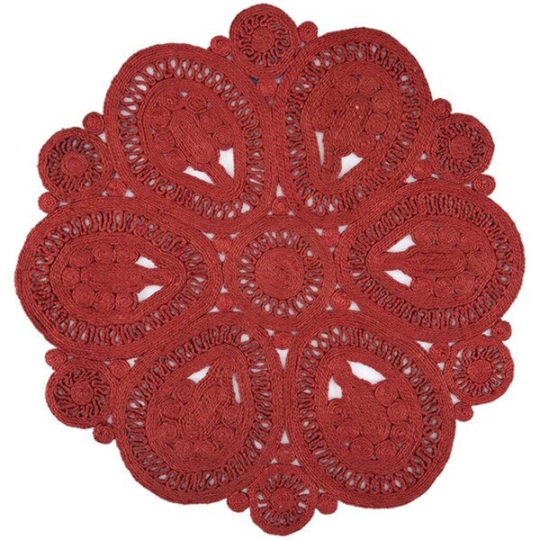 Safavieh 8 x 8 ft. Natural Fiber Contemporary Round Rug, Rust - NF360P-8R