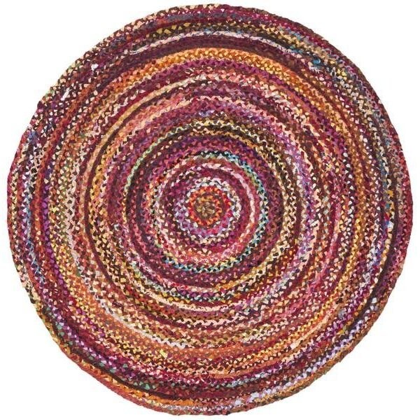 Safavieh Braided Global Round Hand-Woven RugsRust & Multi Color 6 x 6 ft. - BRD452P-6R