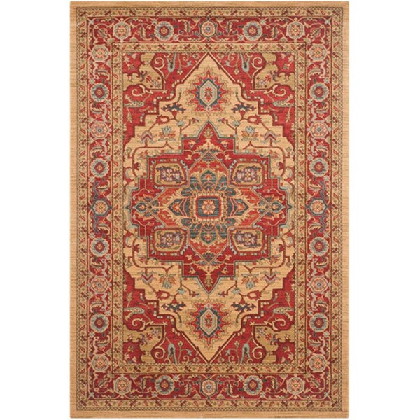 Safavieh 10 x 14 ft. Rectangle Mahal Power Loomed RugRed & Natural - MAH698A-10